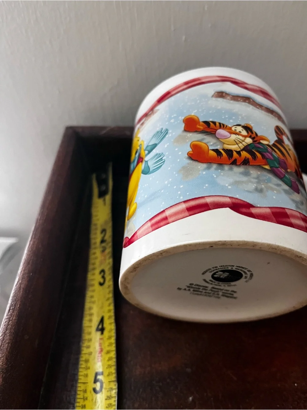 Disney Winnie the Pooh Ceramic Mug with Red and Yellow Accents